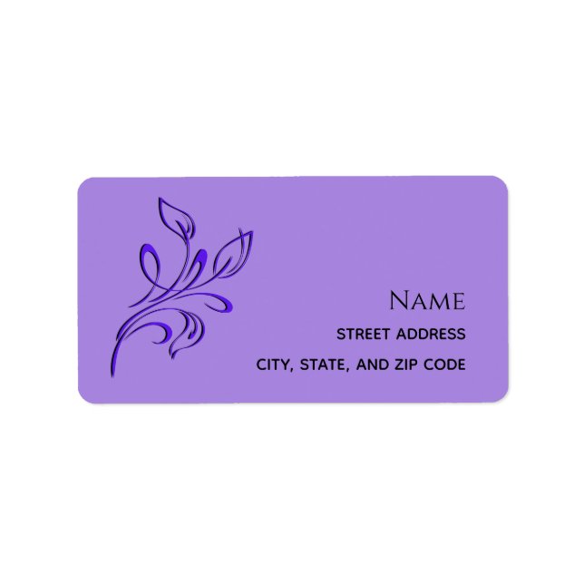 Curling Branch Wedding Labels (Front)