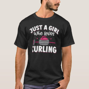 Curling broom ice sports Just a girl who loves cur T-Shirt