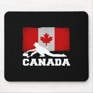 Curling Canada Flag Pride Vacation Travel Canadian Mouse Mat