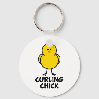 Curling Chick Key Ring