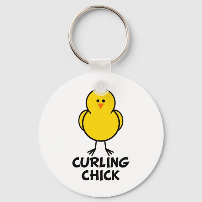 Curling Chick Key Ring (Front)