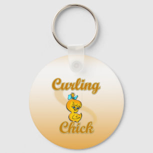 Curling Chick Key Ring