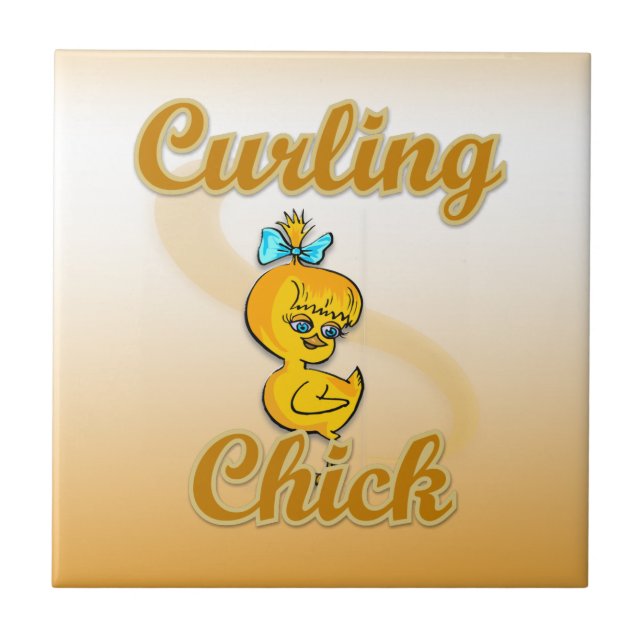 Curling Chick Tile (Front)