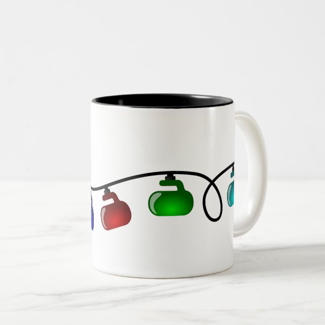 Curling Christmas Lights Mug (Front Right)