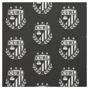 Curling Crest Fabric - Black and White