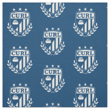 Curling Crest Fabric - Blue and White