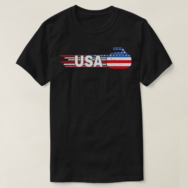 Curling Curling Players USA T-Shirt (Design Front)