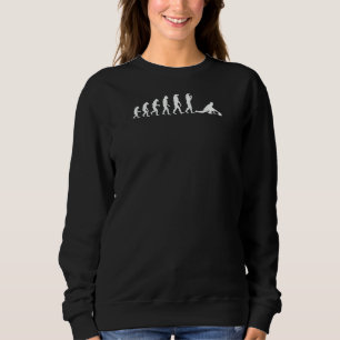 Curling Evolution Cute Curler Player Winter Sport Sweatshirt