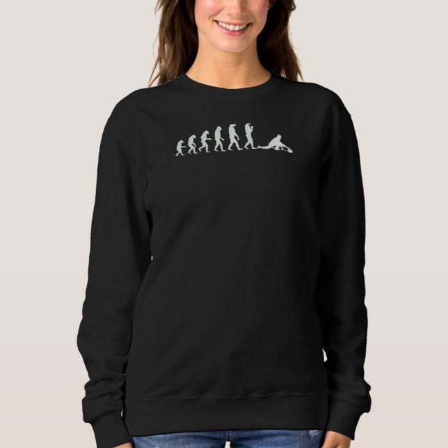 Curling Evolution Cute Curler Player Winter Sport  Sweatshirt (Front)