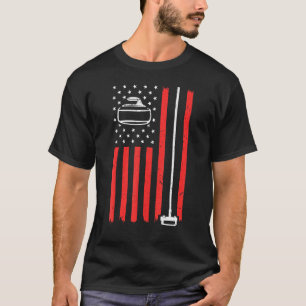 Curling  For Men Women Curling Players Usa Team T-Shirt