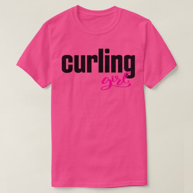 Curling Girl Winter Sports 2 T-Shirt (Design Front)