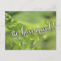 Curling Green Ferns Photo "We have moved" Notice