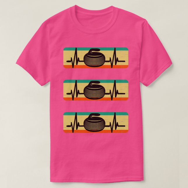 Curling Heartbeat Distressed Pack T-Shirt (Design Front)