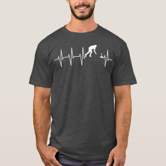 Curling heartbeat stick sport stick shooting pulse T-Shirt