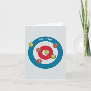 curling House and curling stones top view Card