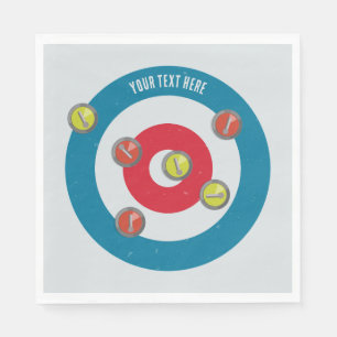 curling House and curling stones top view Napkin