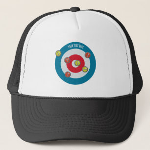 curling House and curling stones top view Trucker Hat