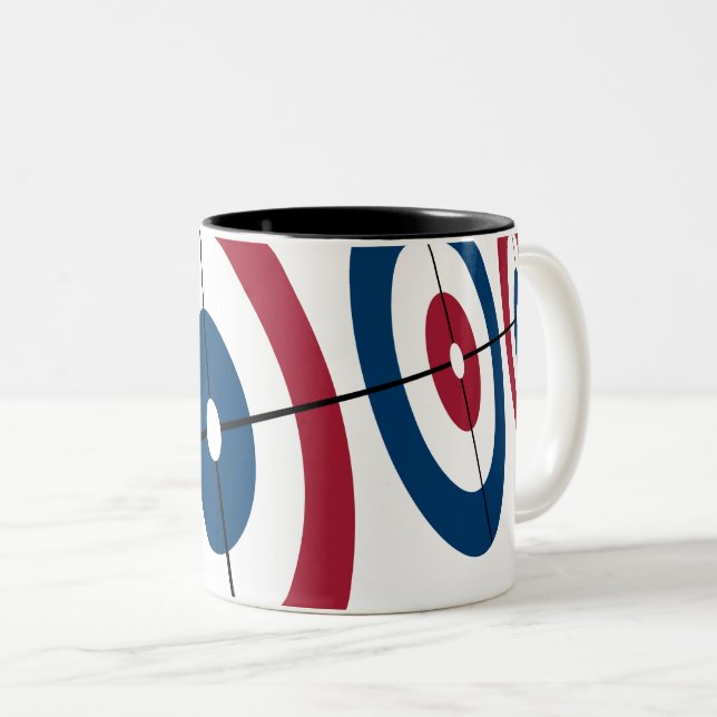 Curling Houses Coffee Mug - Red/Blue (Front Right)