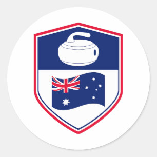 Curling Ice sport Stone Broom Classic Round Sticker