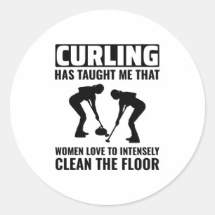 Curling Ice sport Stone Broom Classic Round Sticker