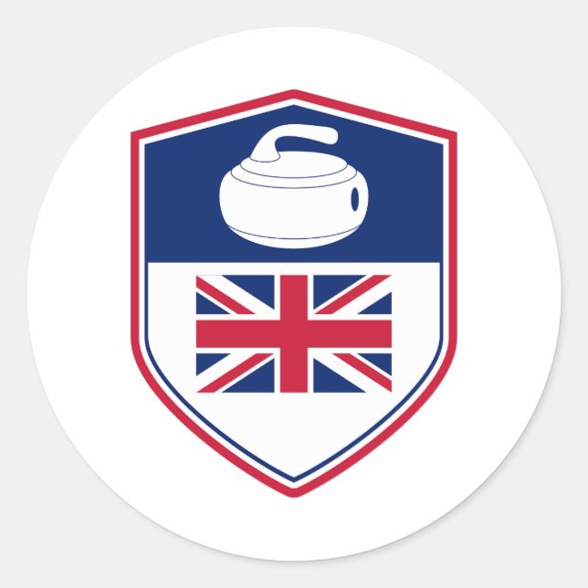 Curling Ice sport Stone Broom Classic Round Sticker (Front)