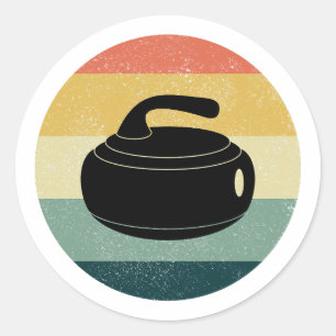 Curling Ice sport Stone Broom Classic Round Sticker