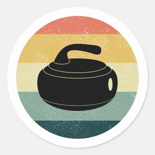 Curling Ice sport Stone Broom Classic Round Sticker (Front)