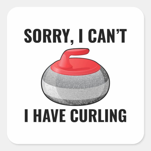 Curling Ice sport Stone Broom Square Sticker (Front)