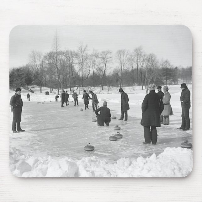 Curling in Central Park NYC Mouse Mat (Front)