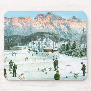 Curling in Switzerland Mouse Mat