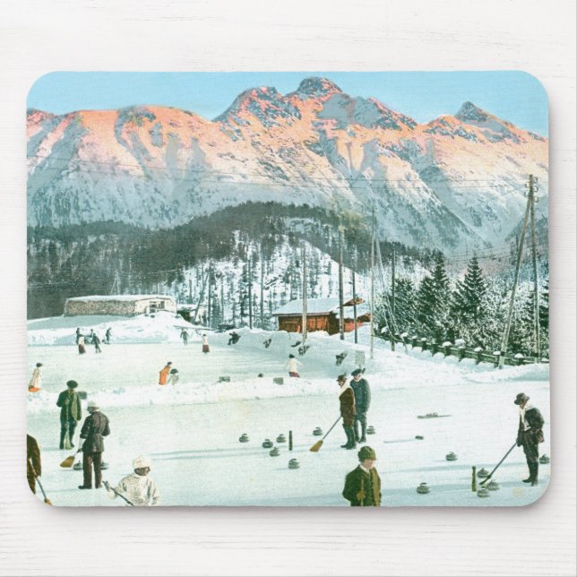 Curling in Switzerland Mouse Mat (Front)
