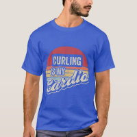 Curling Is My Cardio Vintage Retro Funny Curling
