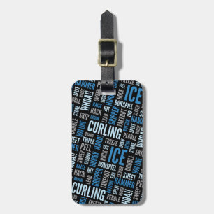 Curling Lingo Luggage Tag - Blue - Personalised