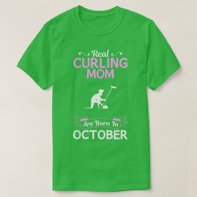 Curling Mum October Funny Design For Gift T-Shirt (Design Front)