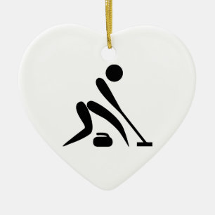 Curling Pictogram Ceramic Tree Decoration
