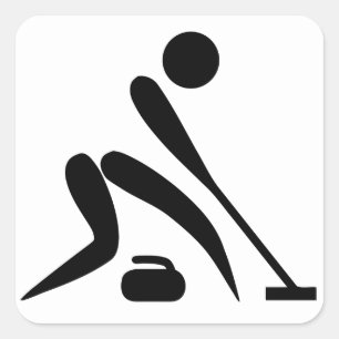 Curling Pictograph Square Sticker