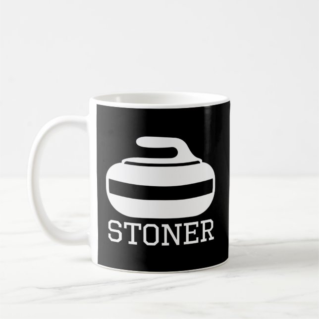 Curling Player Fan Stoner Curling Coffee Mug (Left)