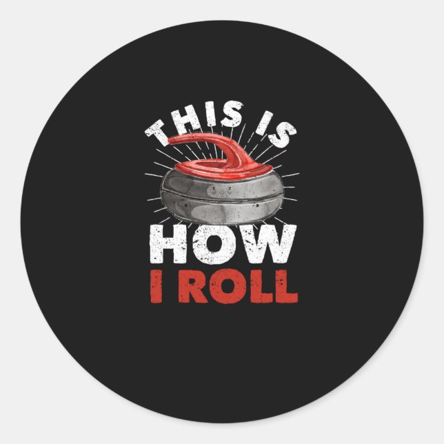 Curling Player Fan Winter Sports Curler Classic Round Sticker (Front)