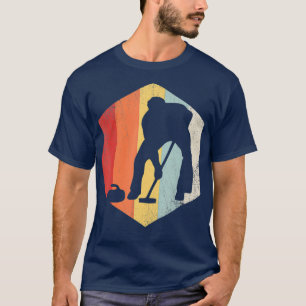 Curling Player Retro Distressed Sports Lover T-Shirt