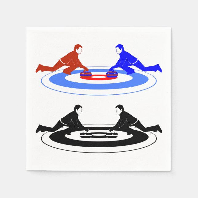 Curling Players Paper Napkins (Front)