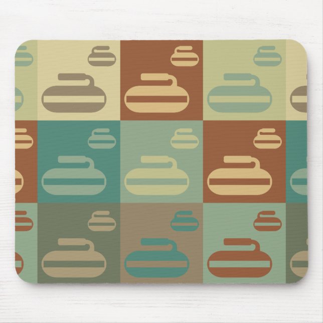Curling Pop Art Mouse Mat (Front)