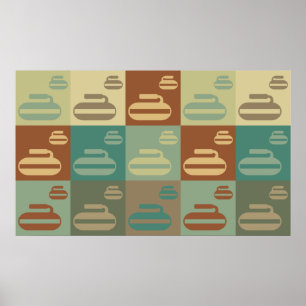 Curling Pop Art Poster