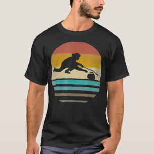 Curling  Retro Vintage 70s Silhouette Distressed T-Shirt