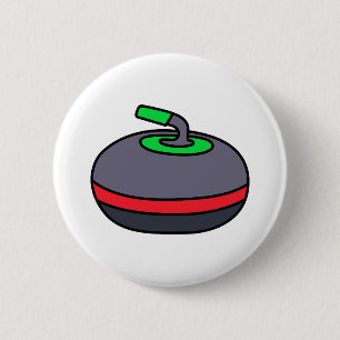 Curling Rock 6 Cm Round Badge