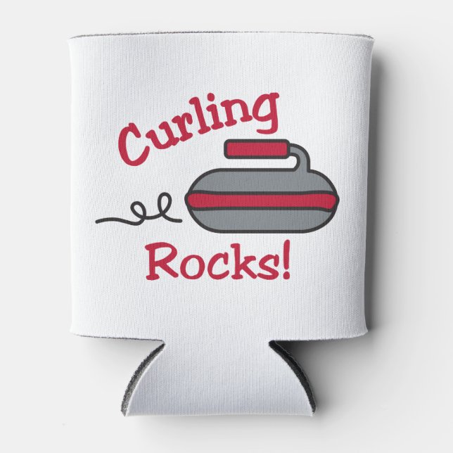 Curling Rocks Can Cooler (Front)