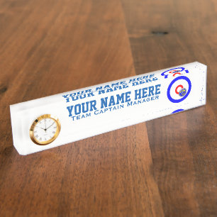 Curling rocks nameplate