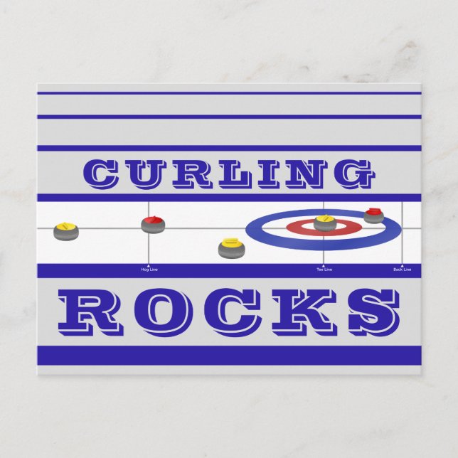 Curling Rocks Postcard (Front)