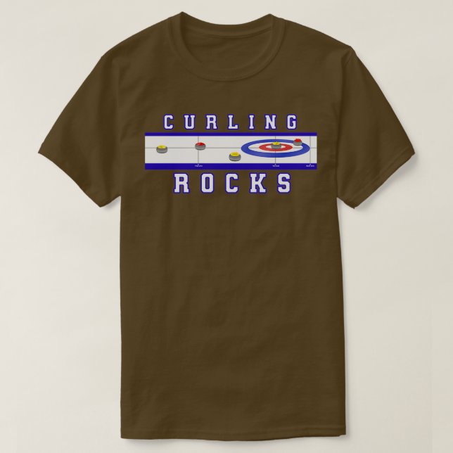 Curling Rocks Silver BackGround T-Shirt (Design Front)
