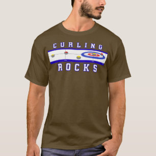 Curling Rocks Silver BackGround T-Shirt