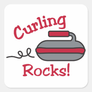 Curling Rocks Square Sticker